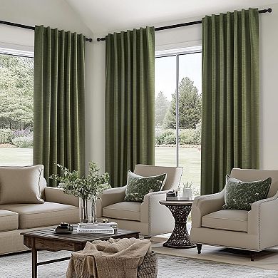 Linen Blackout Curtains, Pinch Pleated Back Tab Panels