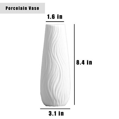 Ceramic Vase 8.4 Inches High Home Office Decor Flower Container for Dried Flowers and Fresh Flowers