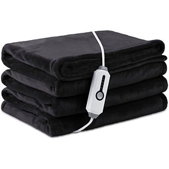 Electric Heated Blanket Full Size 72"×84", Breathable & Luxurious Flannel, Soft Warm Gift Dark Grey