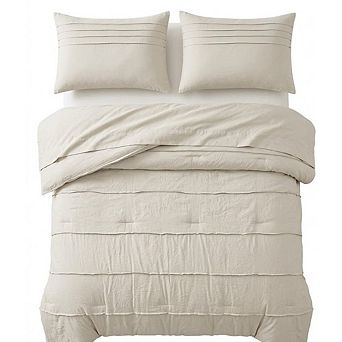 King Comforter Set Pinch Pleat Down Alternative Soft All-Season Bedding 7 pc