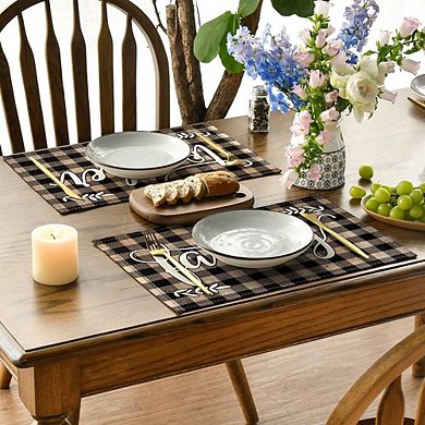 Buffalo Plaid Placemats Set, Farmhouse Decorative Table Mats