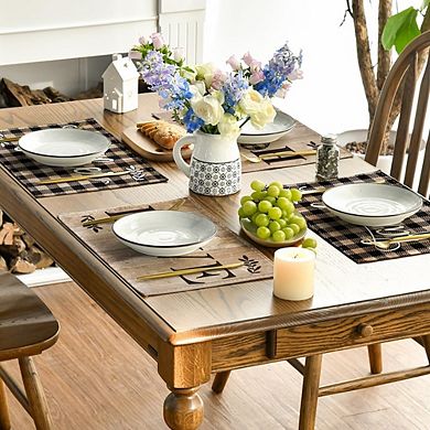 Buffalo Plaid Placemats Set, Farmhouse Decorative Table Mats