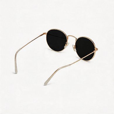 Kaelin Home Reflective Lens Round Trendy Sunglasses