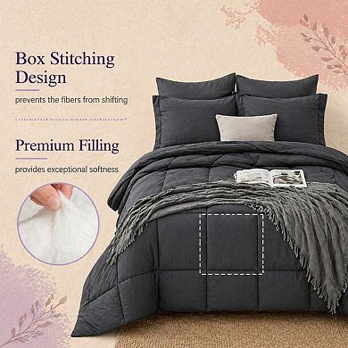 7-Piece Queen Comforter Set All Season Reversible Bed in Bag Ultra Soft Microfiber Bedding