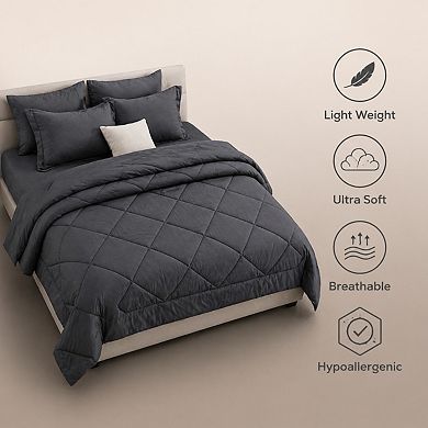 7-Piece Queen Comforter Set All Season Reversible Bed in Bag Ultra Soft Microfiber Bedding