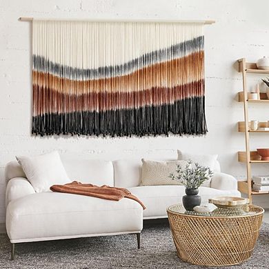 Macrame Wall Hanging Macrame Wall Decor Large-Scale Tie-Dye Tapestry Living Home 57" Wx 35" L