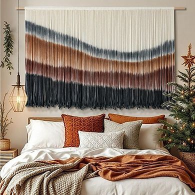 Macrame Wall Hanging Macrame Wall Decor Large-Scale Tie-Dye Tapestry Living Home 57" Wx 35" L