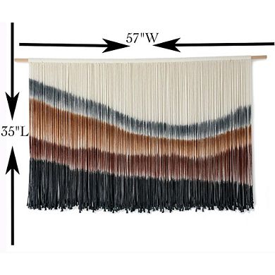 Macrame Wall Hanging Macrame Wall Decor Large-Scale Tie-Dye Tapestry Living Home 57" Wx 35" L