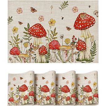 Plastic Woven Placemats, Heat-Resistant & Easy to Clean, Set of 4