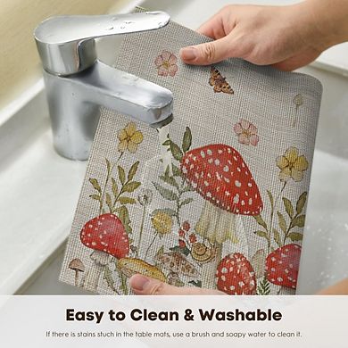 Plastic Woven Placemats, Heat-Resistant & Easy to Clean, Set of 4