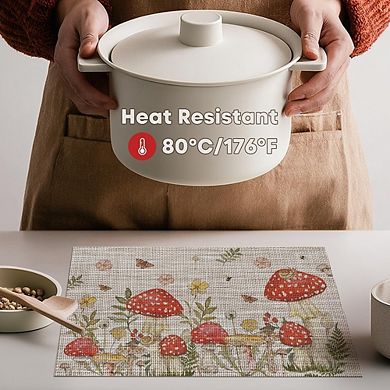 Plastic Woven Placemats, Heat-Resistant & Easy to Clean, Set of 4