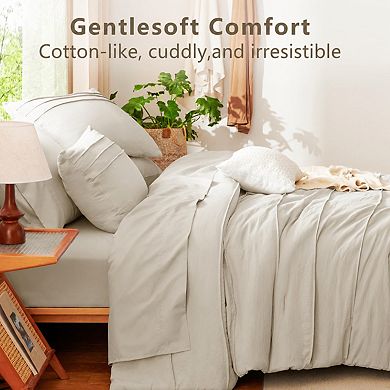 Queen 7-Piece Comforter Set Pinch Pleat Down Alternative Bed In A Bag With Sheets Shams Pillowcases