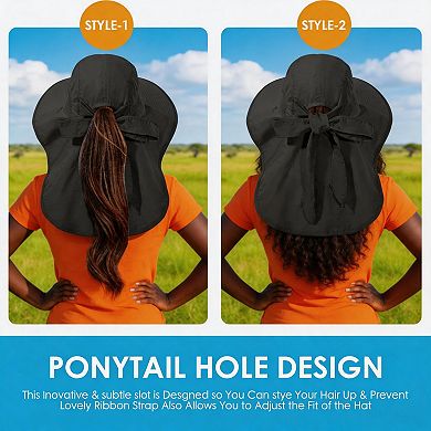Kaelin Home Ponytail Sun Bucket Hats