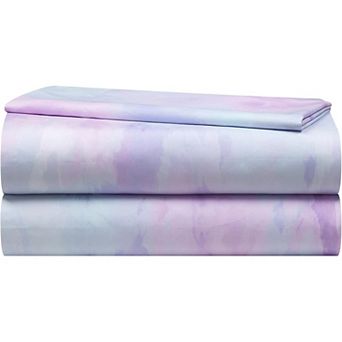 4 pc Full Sheet Set Watercolor Tie Dye, Includes Top Sheet, Fitted Sheet & 2 Pillowcases, Soft