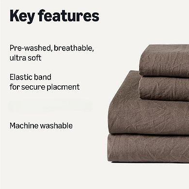 Queen Bed Sheet, 4-Piece Bedding Set, Double Brushed Microfiber, Ultra Soft, Easy Care