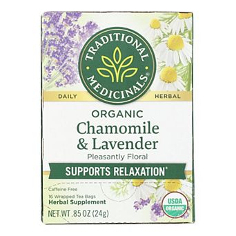 Organic Chamomile With Lavender Herbal Tea - Caffeine Free - Case Of 6 - 16 Bags