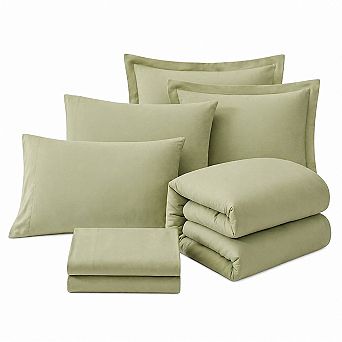 7 pc Bed in a Bag Comforter Set Soft Microfiber All Season Bedding