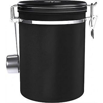 Airtight Stainless Steel Coffee Canister with Scoop and Date Tracker, Kitchen Storage Jar