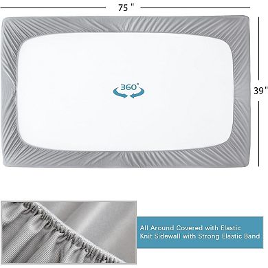 Twin Fitted Sheet 2 Pack, Bedding Fitted Sheets Only with Deep Pocket up to 14", Bottom Sheet