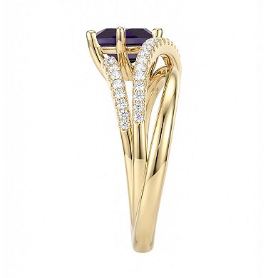MASTERPIECE 14k Gold Over Silver Lab-Created Gemstone Ring
