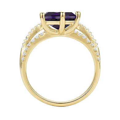 MASTERPIECE 14k Gold Over Silver Lab-Created Gemstone Ring