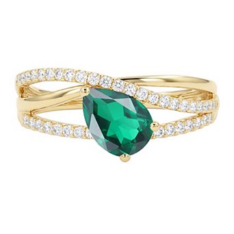 MASTERPIECE 14k Gold Over Silver Lab-Created Gemstone Ring