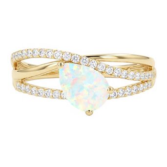 MASTERPIECE 14k Gold Over Silver Lab-Created Gemstone Ring