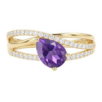 MASTERPIECE 14k Gold Over Silver Lab-Created Gemstone Ring