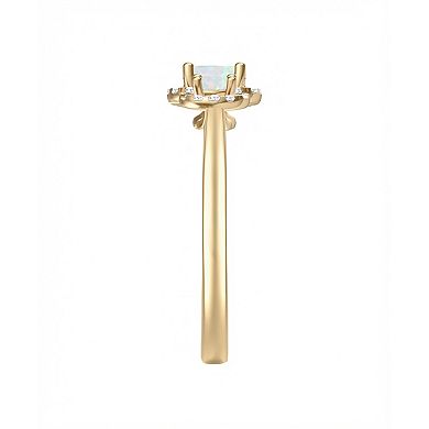 MASTERPIECE 14k Gold Over Silver Lab-Created Opal Ring
