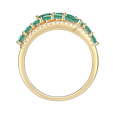 MASTERPIECE 14k Gold Over Silver Lab-Created Emerald Ring