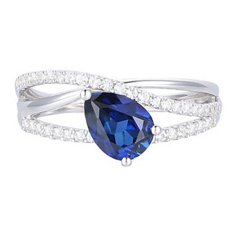 MASTERPIECE Sterling Silver Lab-Created Sapphire Ring