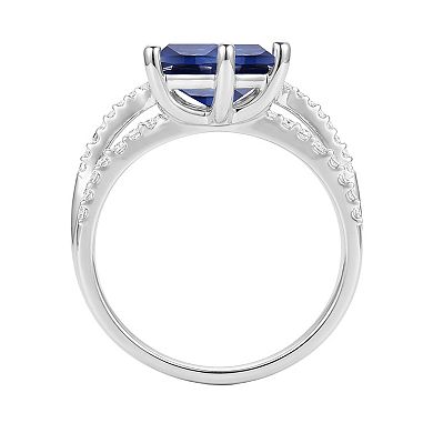 MASTERPIECE Sterling Silver Lab-Created Sapphire Ring