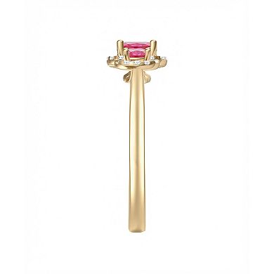 MASTERPIECE 14k Gold Over Silver Lab-Created Ruby Double Stone Ring