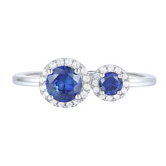 MASTERPIECE Sterling Silver Lab-Created Sapphire Ring