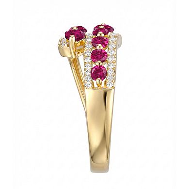 MASTERPIECE 14k Gold Over Silver Lab-Created Ruby Ring