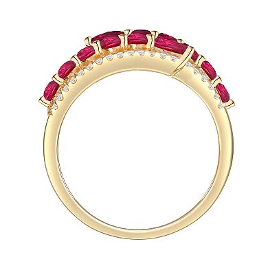 MASTERPIECE 14k Gold Over Silver Lab-Created Ruby Ring