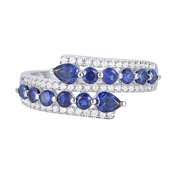 MASTERPIECE Sterling Silver Lab-Created Sapphire Bypass Ring