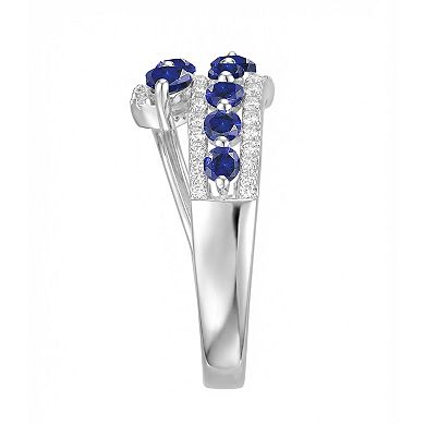 MASTERPIECE Sterling Silver Lab-Created Sapphire Bypass Ring