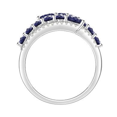 MASTERPIECE Sterling Silver Lab-Created Sapphire Bypass Ring