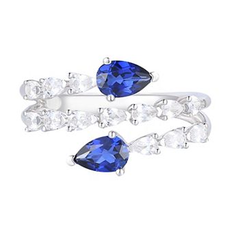 MASTERPIECE Sterling Silver Lab-Created Sapphire Ring