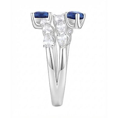 MASTERPIECE Sterling Silver Lab-Created Sapphire Ring