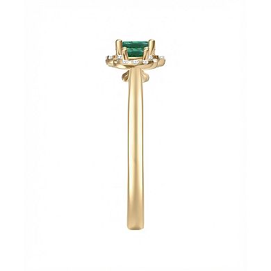 MASTERPIECE 14k Gold Over Silver Lab-Created Emerald Ring