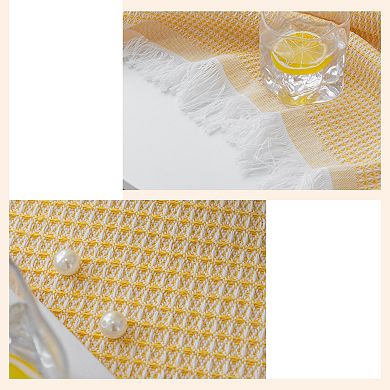 Tablecloths with Tassel, Waffle Table Cover, Waffle Table Cover 57.09"x33.46"