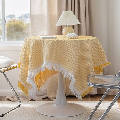 Tablecloths with Tassel, Waffle Table Cover, Waffle Table Cover 57.09"x33.46"