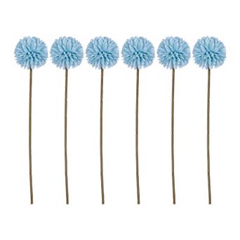 Artificial Dandelion Flowers, Silk Pompon Mum Ball Bouquets, Faux Allium Floral for Decor 11.4"H