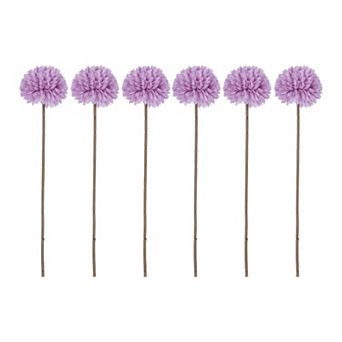 Artificial Dandelion Flowers, Silk Pompon Mum Ball Bouquets, Faux Allium Floral for Decor 11.4"H