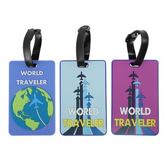 3 pc Durable and Colorful Reusable Luggage Tag for Travel
