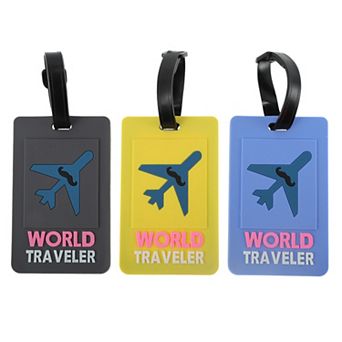 3 pc Durable and Colorful Reusable Luggage Tag for Travel