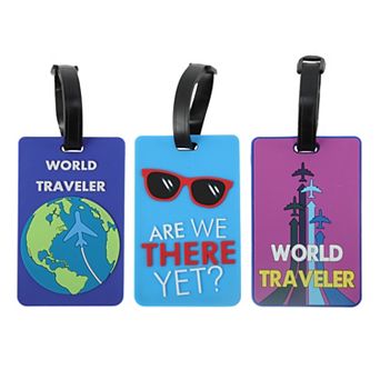 3 pc Durable and Colorful Reusable Luggage Tag for Travel