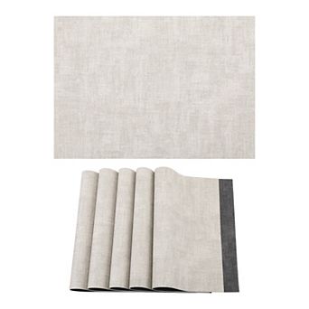 Set of 6 Stylish Faux Leather Placemats for Dining Table Decor Heat Resistant Mats 16.9x11.8 Inch